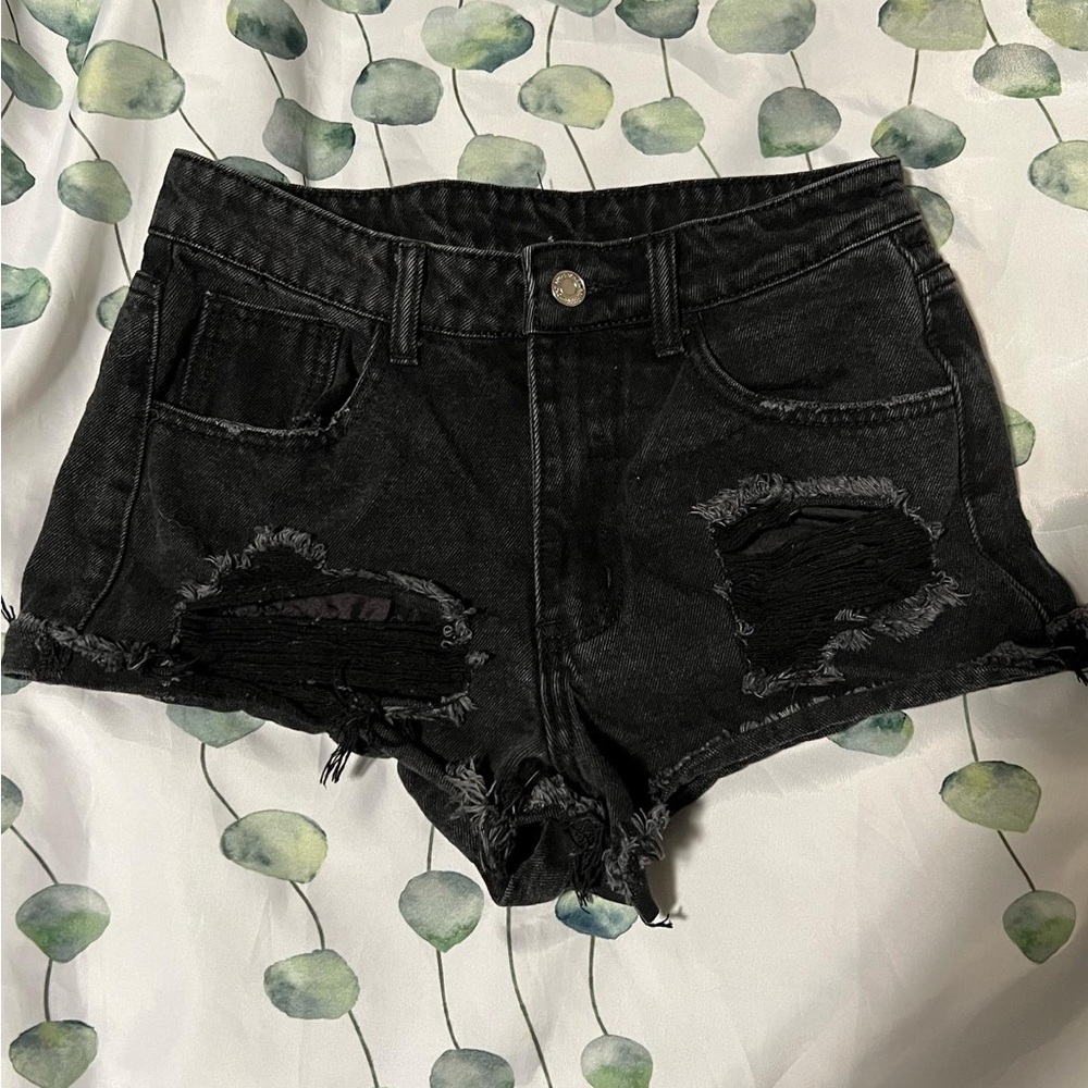 Shein black jean shorts